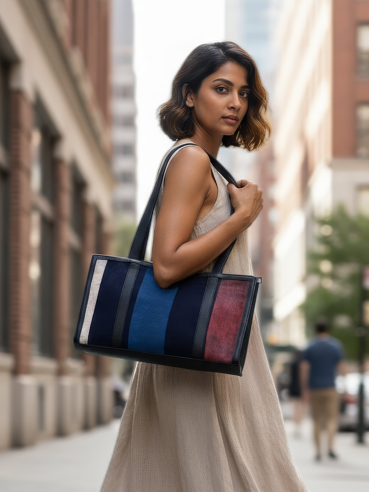 The Urban Ajrakh Tote - Mini - Black