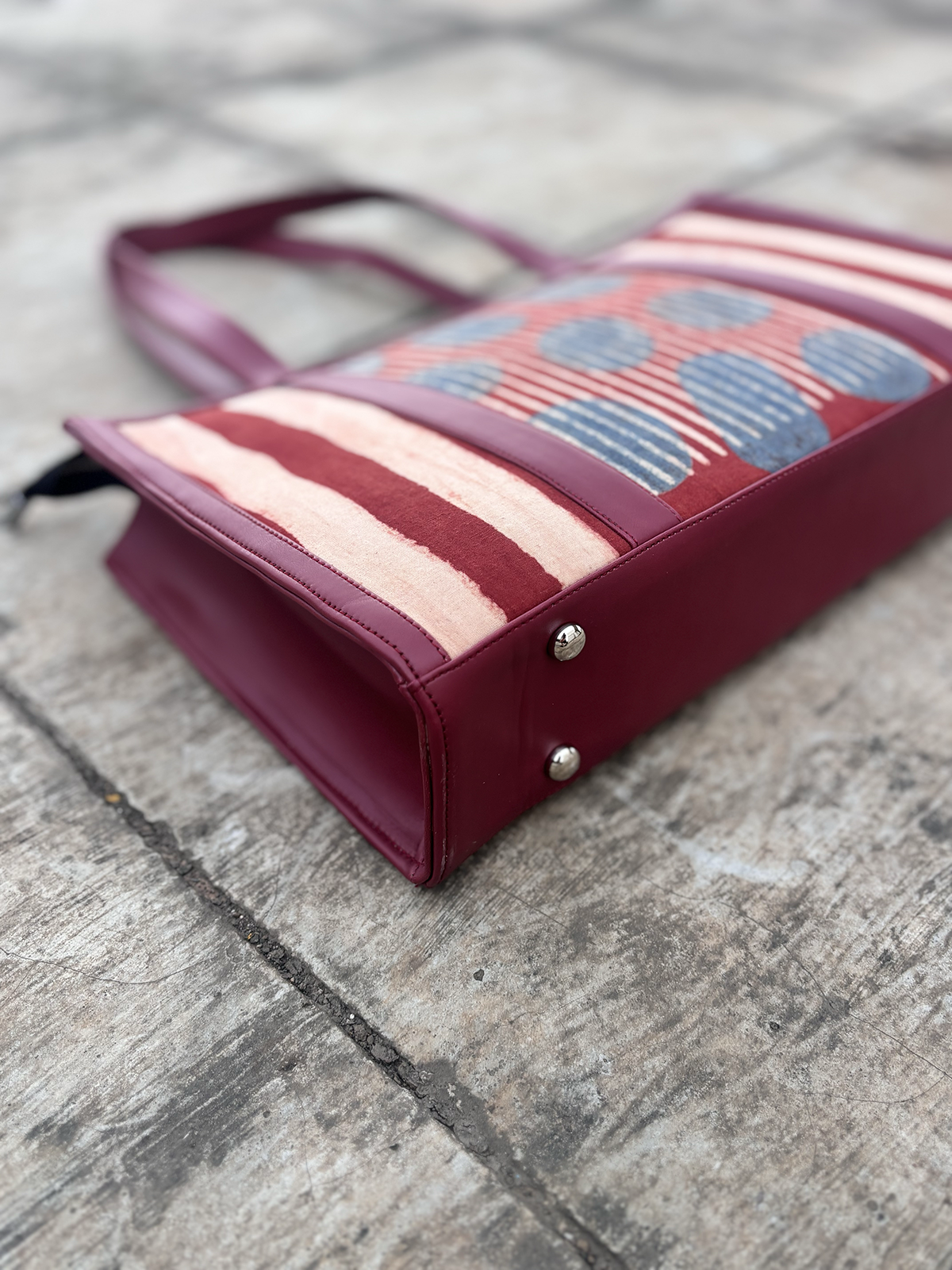 The Urban Ajrakh Tote - Mini - Maroon