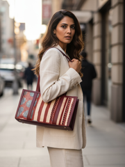 The Urban Ajrakh Tote - Mini - Maroon