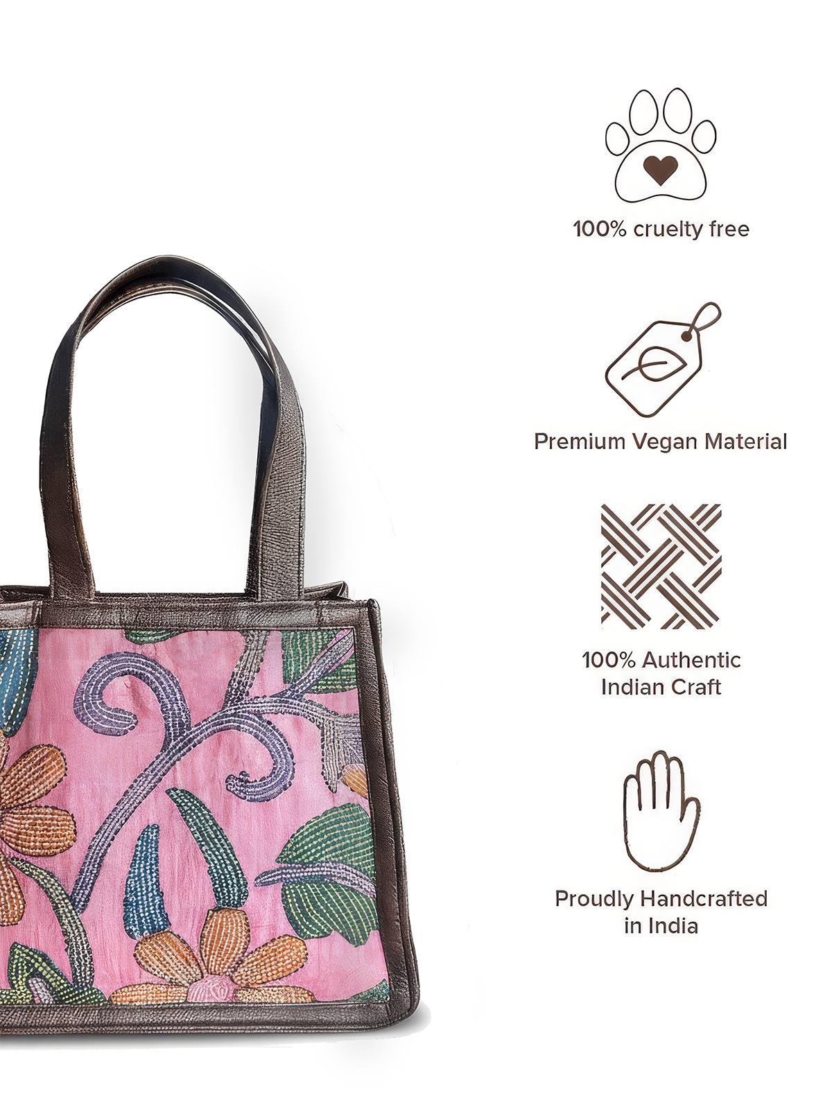 Kantha Festive Bag - Brown