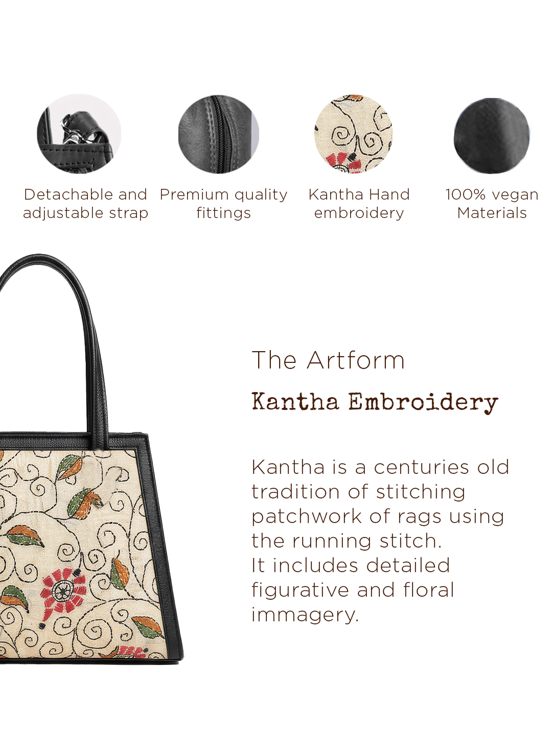 Kantha Festive Bag - Brown