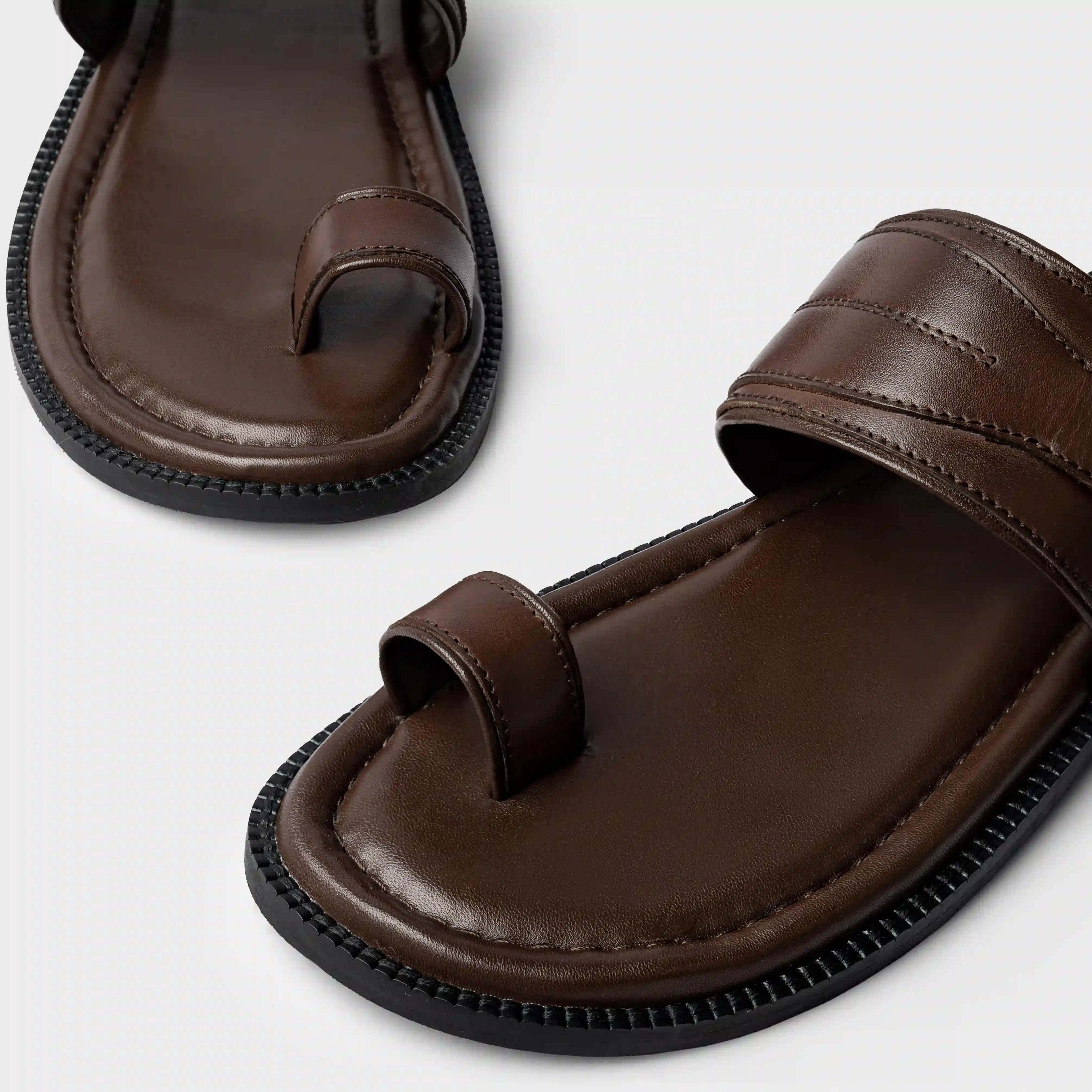 Naal Slippers | Choco Brown Leather