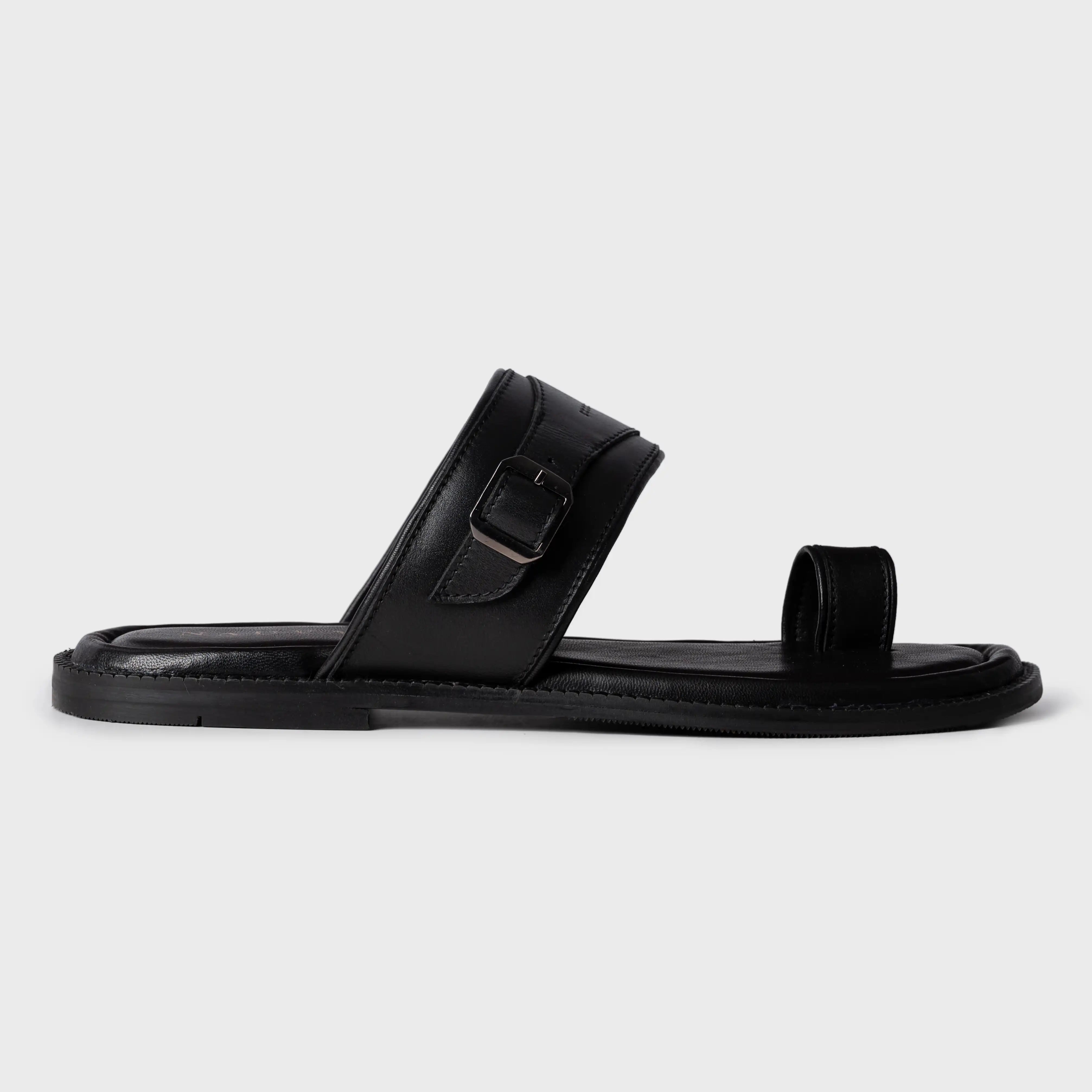 Naal Slippers | Black Leather