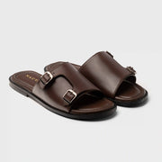Monk Strap Slippers | Choco Brown Leather