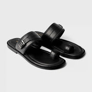Naal Slippers | Black Leather