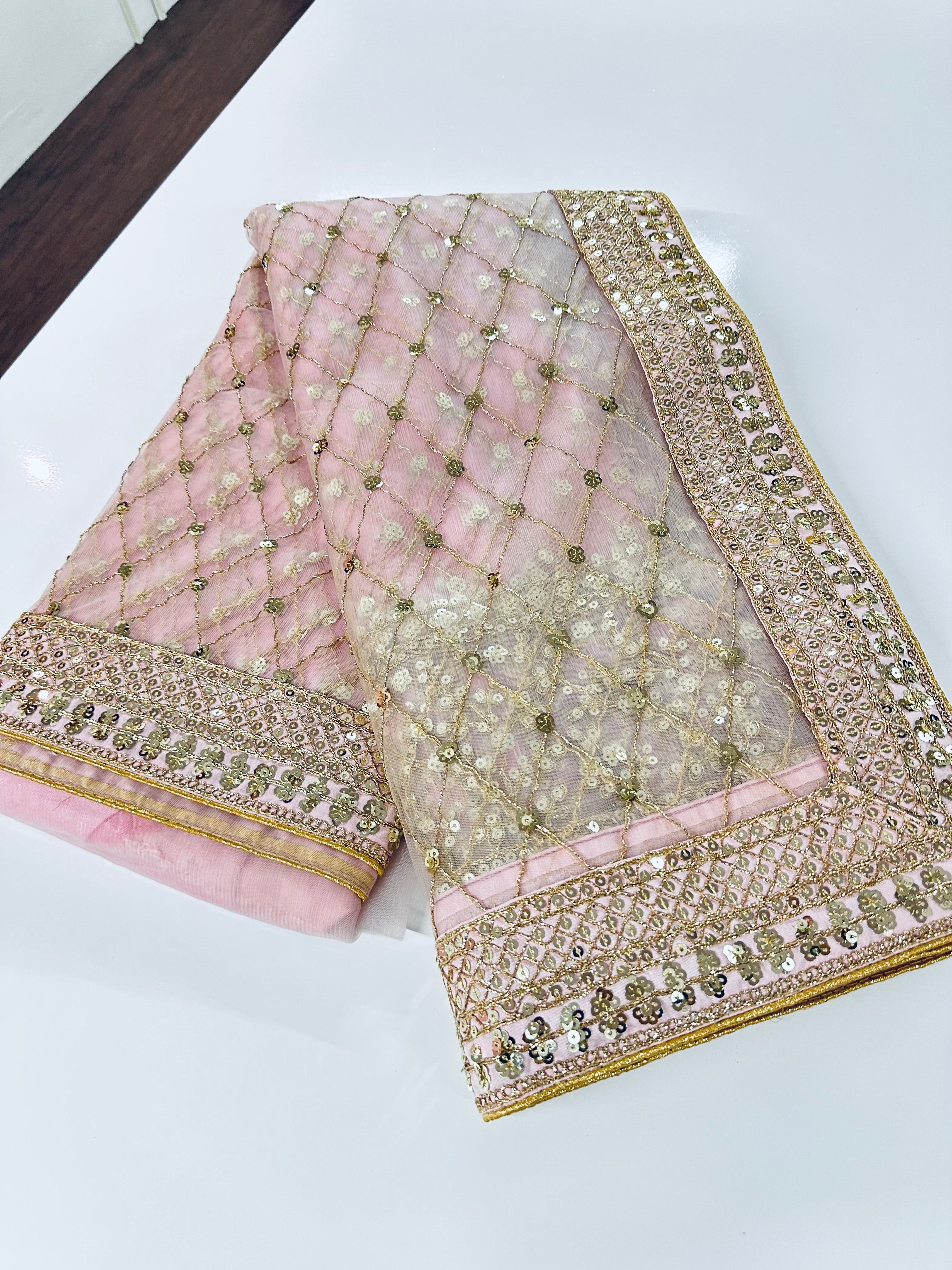 Party Wear Designer Saree With Sequence & Dori Work