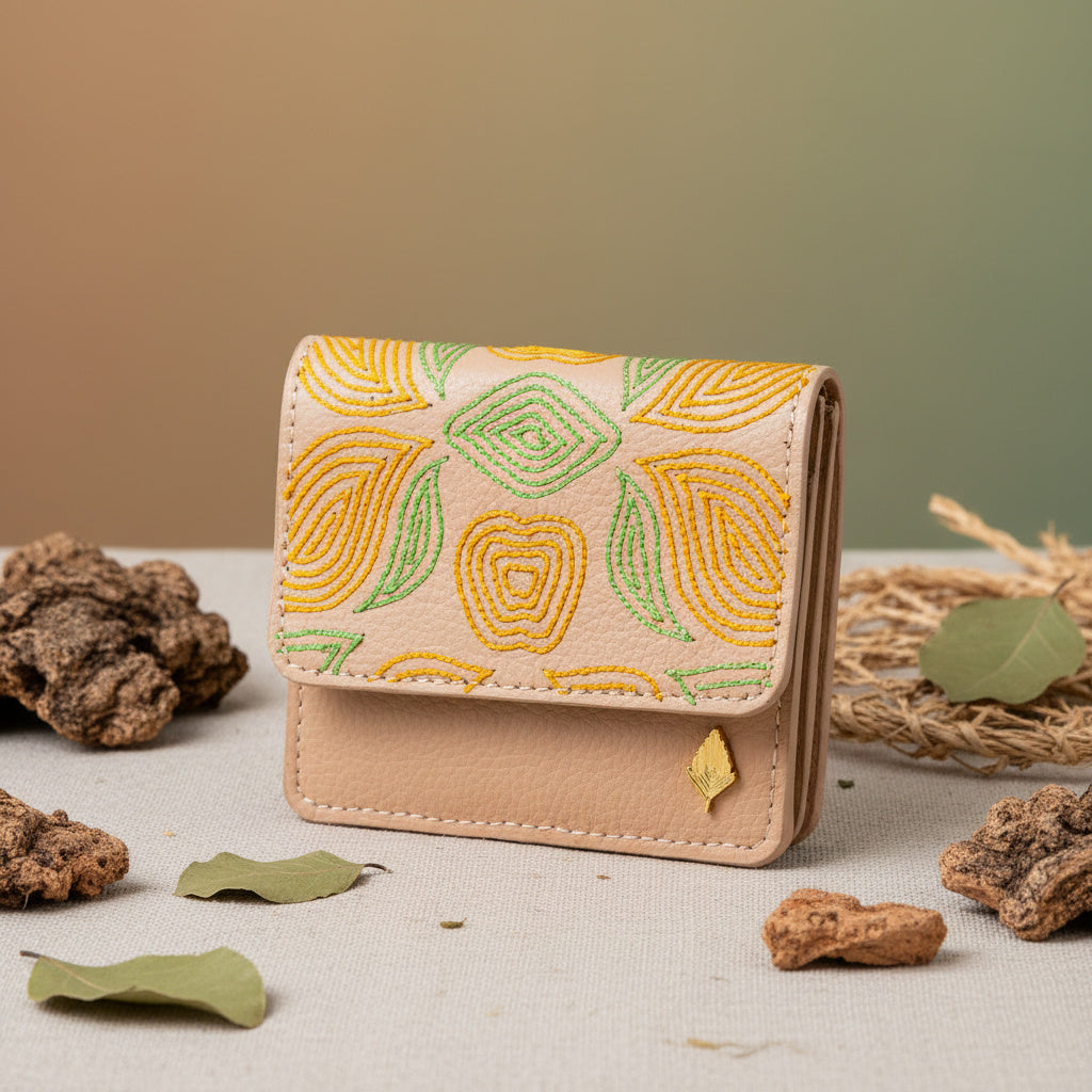 Lana Vegan Leather Card Holder – Almond