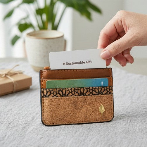 Iris – Tawny Brown Plant Leather Card Holder