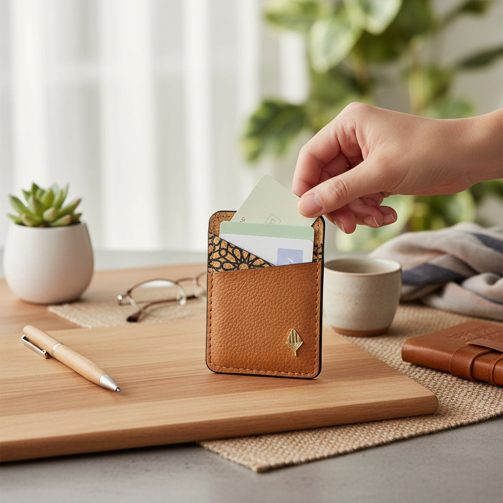 Theo – Tawny Brown Plant Leather Card Holder