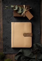 Vegan Leather Diary & Pen Set - Almond