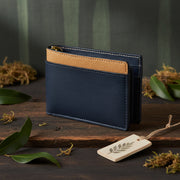 Zeus – Navy Blue & Caramel | Plant Leather Men’s Wallet