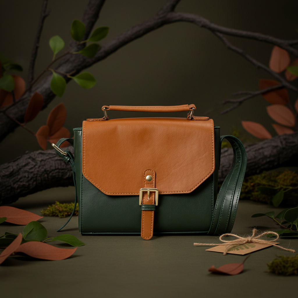 Juniper – Green Vegan Leather Sling Bag