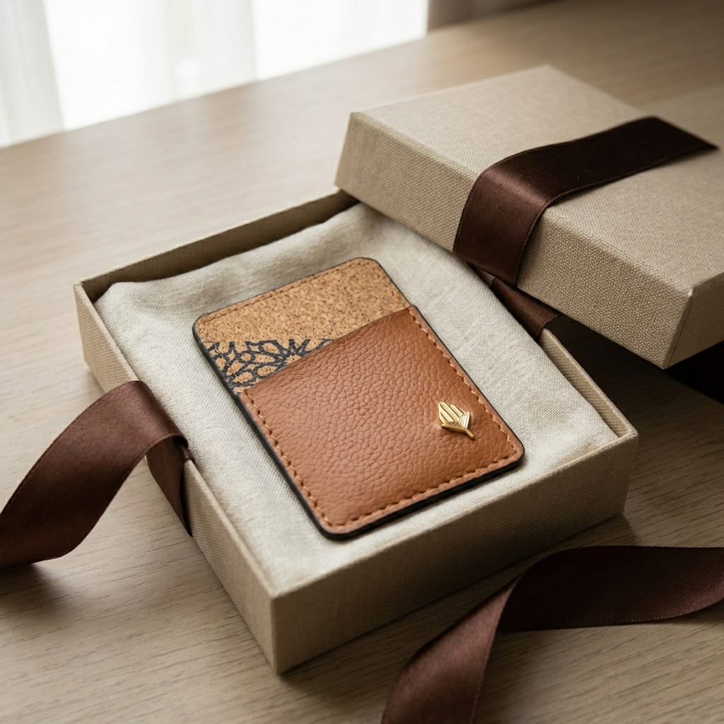 Theo – Tawny Brown Plant Leather Card Holder