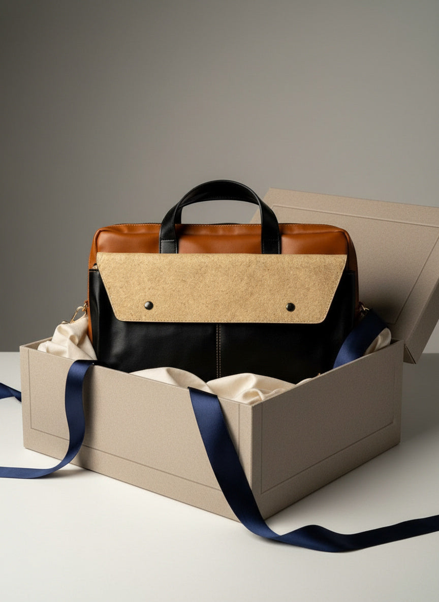 Willow Vegan Leather Laptop Sleeve – Black