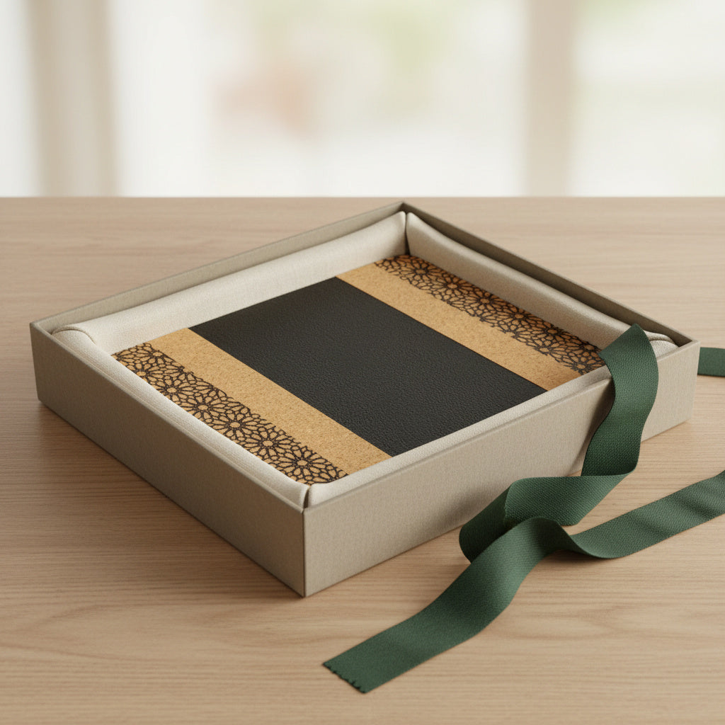 Versatile Black Plant Leather Mouse Pad