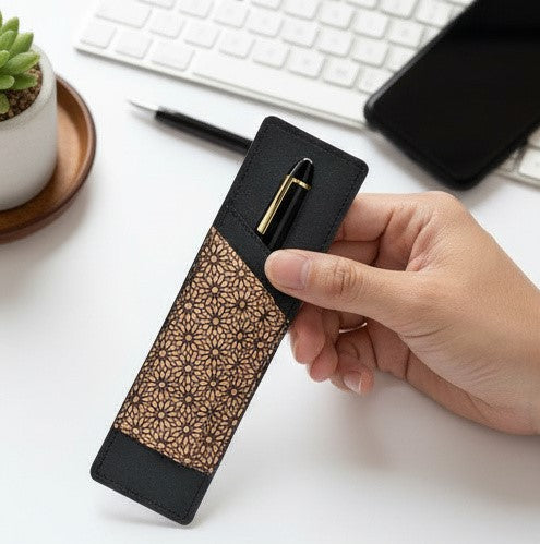 Plant Leather Pen Holder – Black