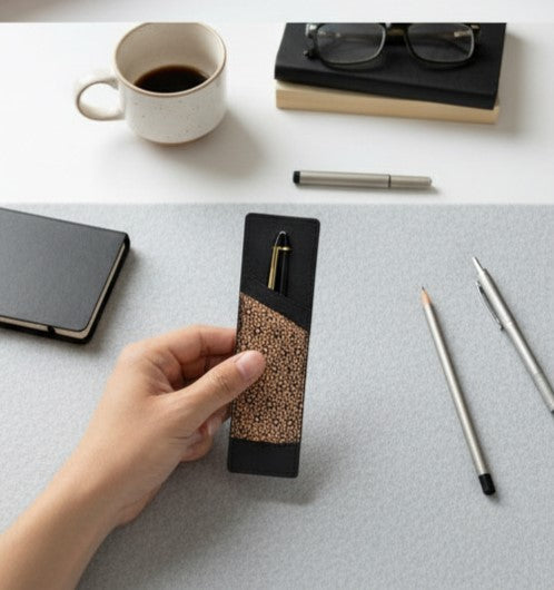 Plant Leather Pen Holder – Black
