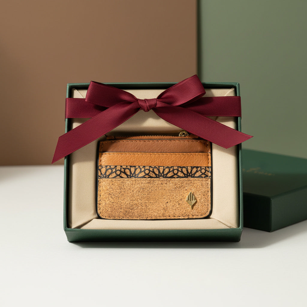 Iris – Tawny Brown Plant Leather Card Holder