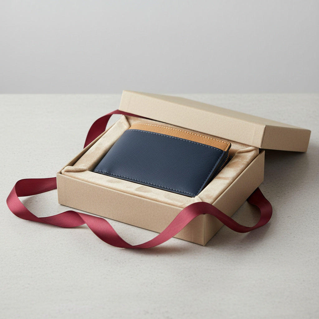 Zeus – Navy Blue & Caramel | Plant Leather Men’s Wallet