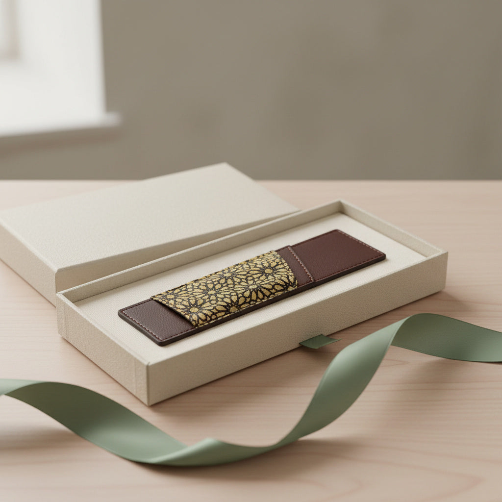 Plant Leather Pen Holder – Maroon