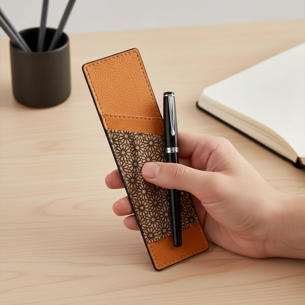 Plant Leather Pen Holder – Tan