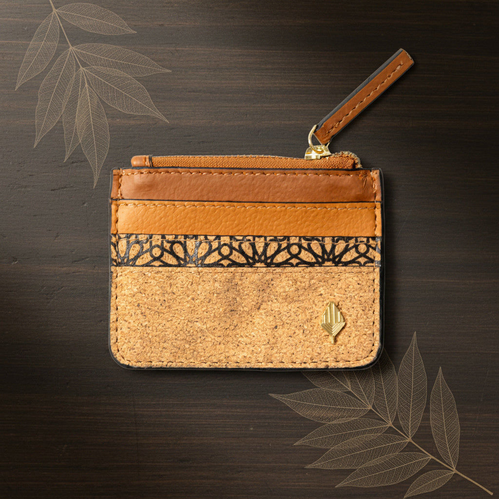 Iris – Tawny Brown Plant Leather Card Holder