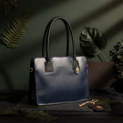 Aranyani Vegan Leather Tote Bag – Navy Blue & Black