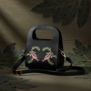 Aphrodite – Black | Embroidered Plant Leather Handbag