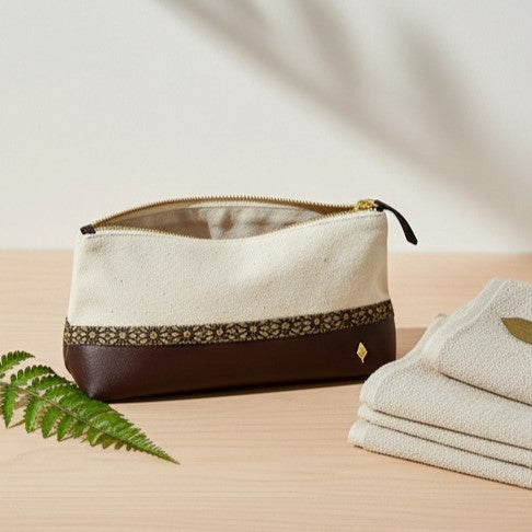 Travel Utility Kit - Off white, Cork & Maroon