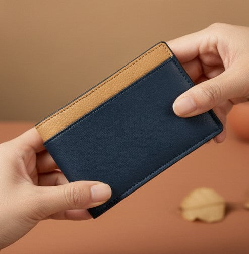 Zeus – Navy Blue & Caramel | Plant Leather Men’s Wallet