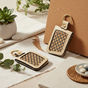 Handcrafted Vegan Leather Key Chain - Almond