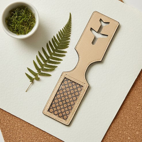 Almond Plant Leather Travel Tag – Airplane Design