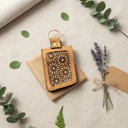 Handcrafted Vegan Leather Key Chain - Caramel