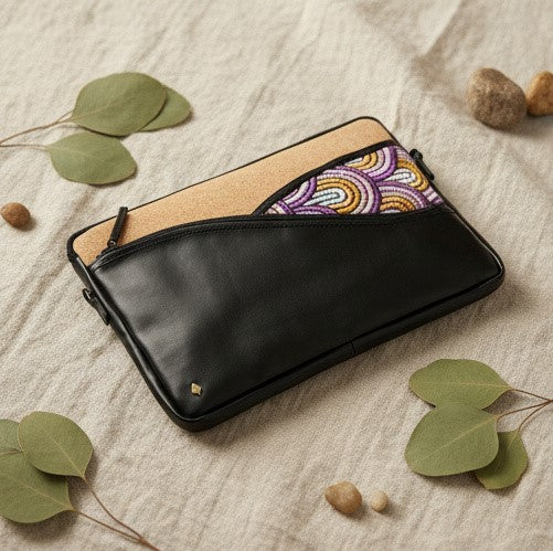 Acacia Vegan Leather Laptop Sleeve – Black