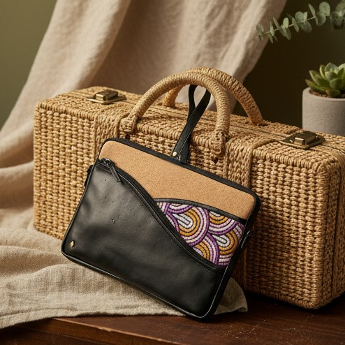 Acacia Vegan Leather Laptop Sleeve – Black