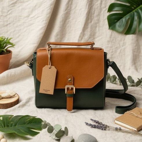 Juniper – Green Vegan Leather Sling Bag