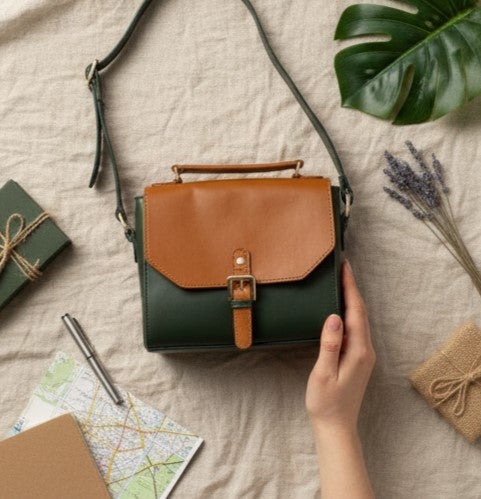 Juniper – Green Vegan Leather Sling Bag