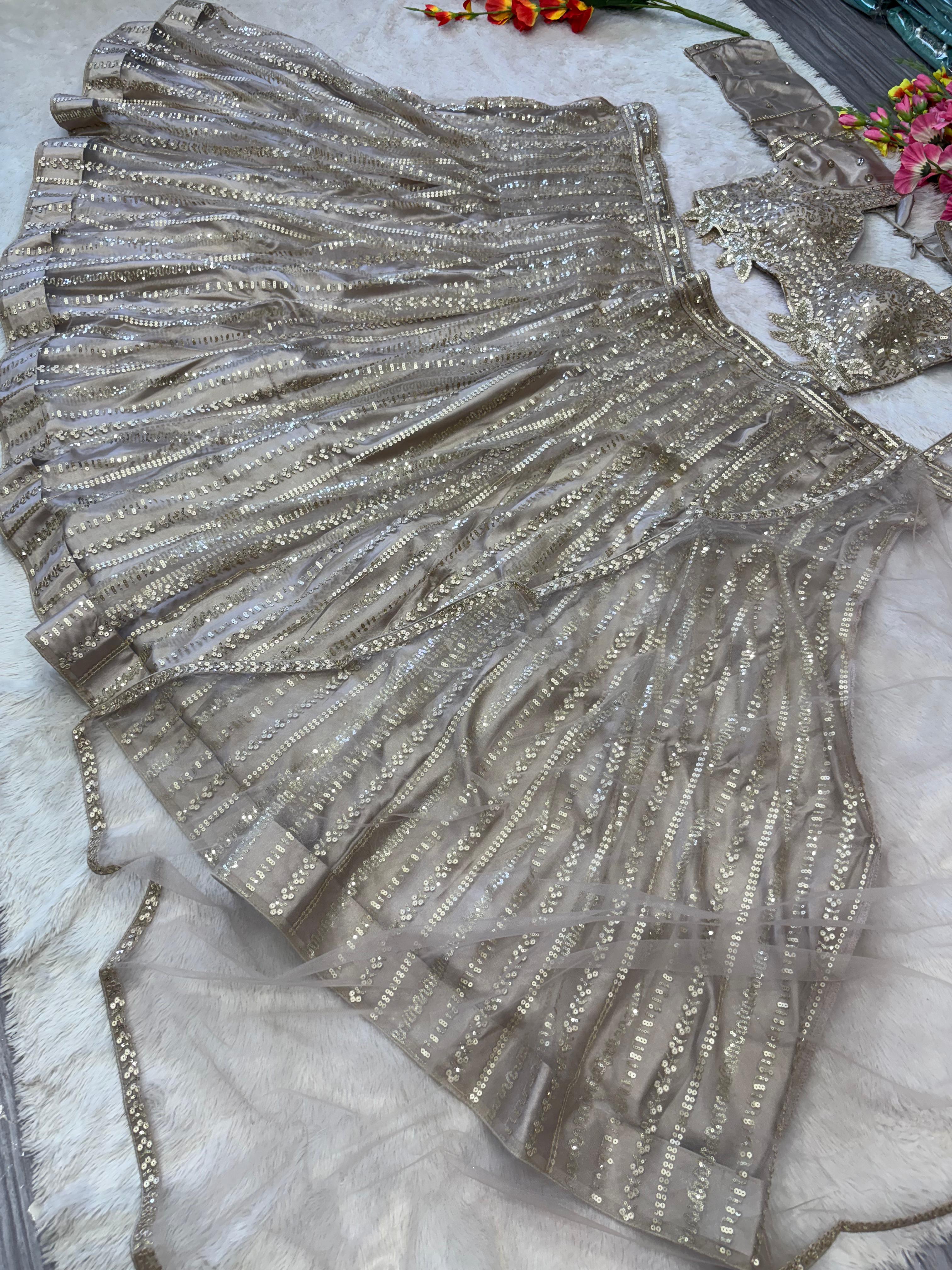 Most Trending Fish Cut Style Lehenga Choli With Zari Work