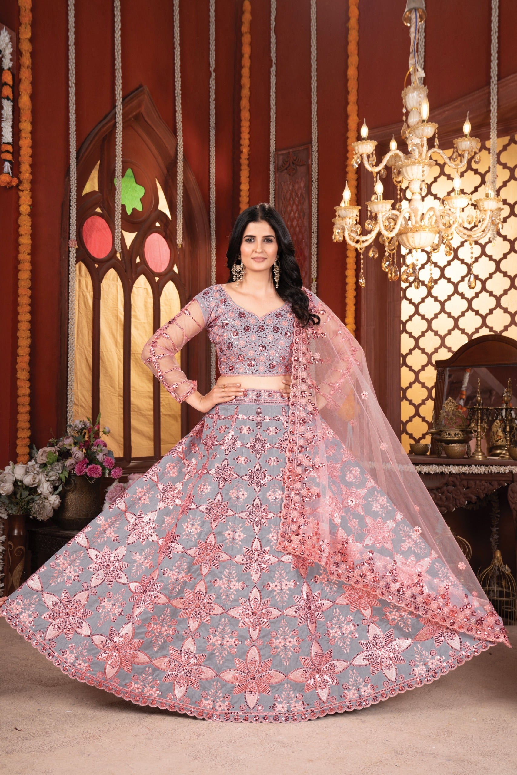 Most Beautiful Most Trending Lehenga Choli With Thread Embroidery