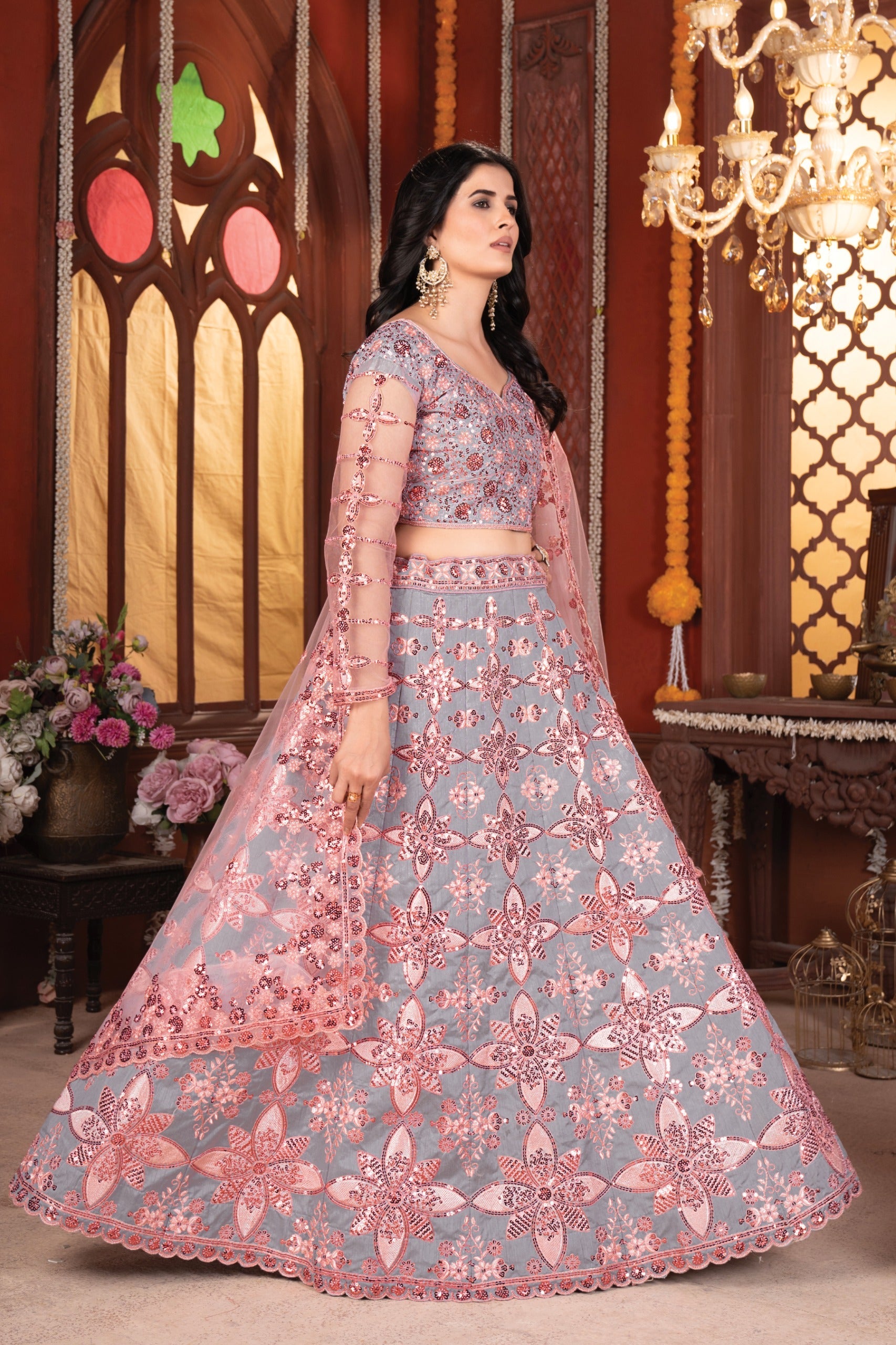 Most Beautiful Most Trending Lehenga Choli With Thread Embroidery