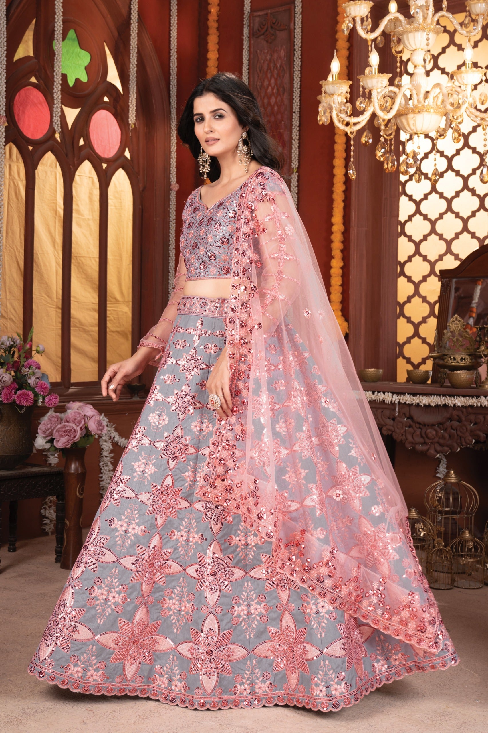 Most Beautiful Most Trending Lehenga Choli With Thread Embroidery