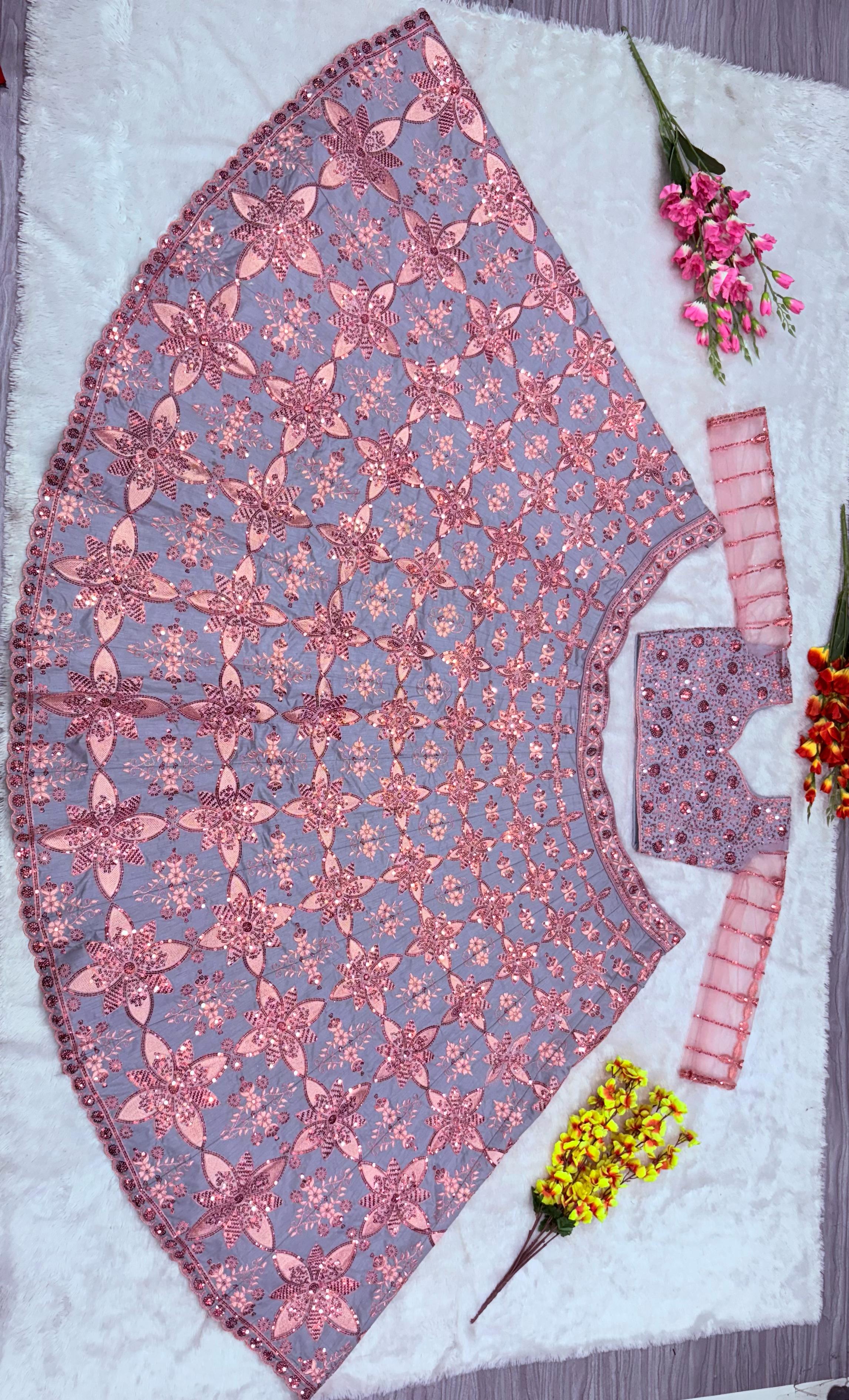 Most Beautiful Most Trending Lehenga Choli With Thread Embroidery