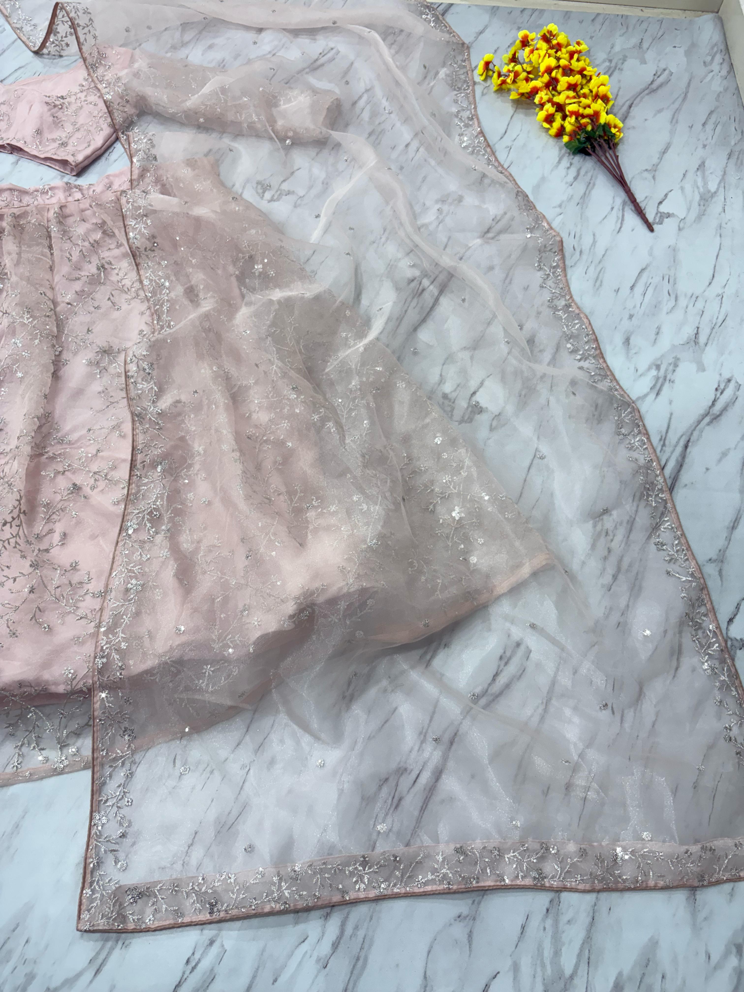 Designer Party Wear Lehenga Choli With Beautiful Thread Embroidery