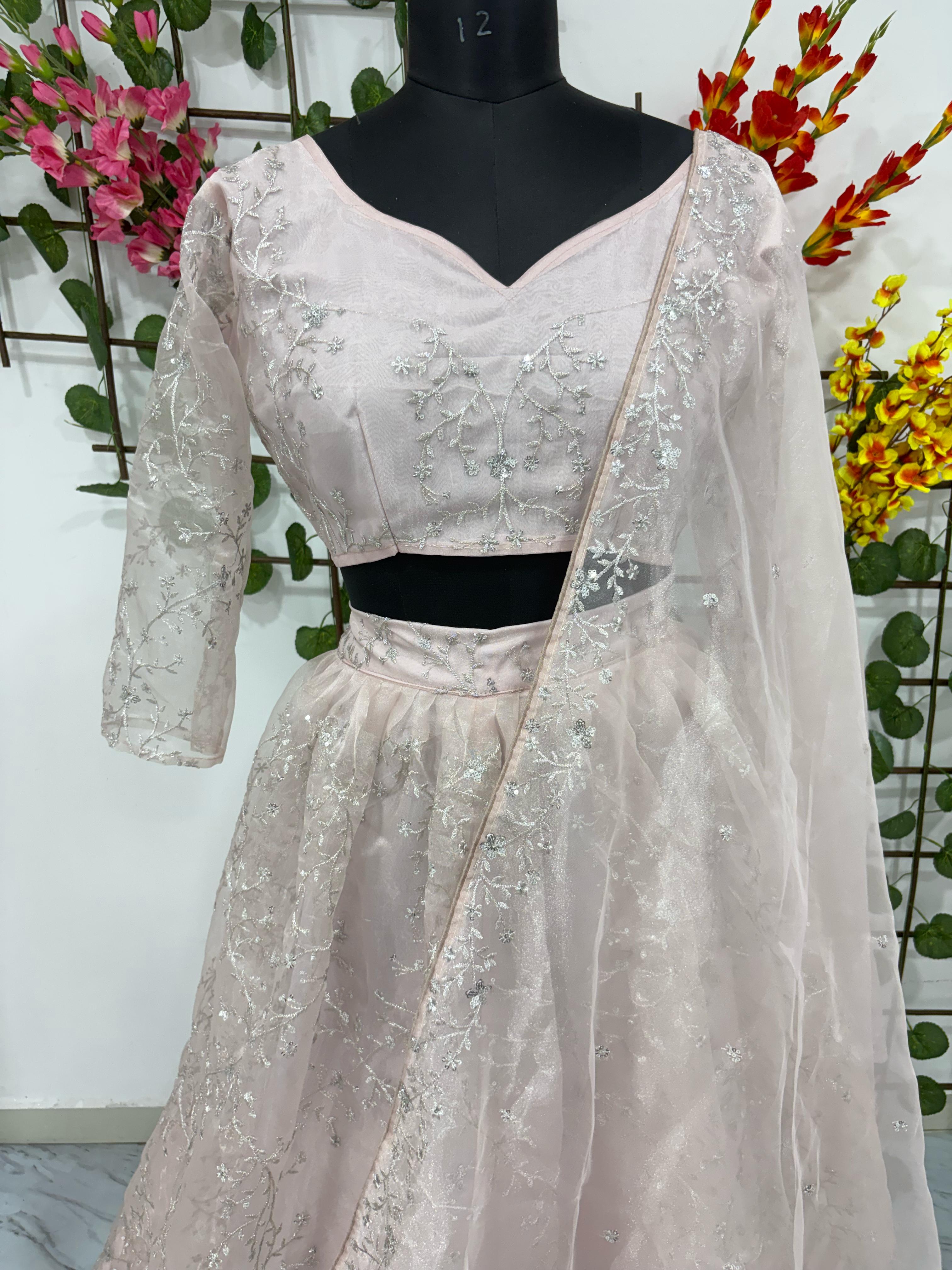 Designer Party Wear Lehenga Choli With Beautiful Thread Embroidery