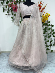 Designer Party Wear Lehenga Choli With Beautiful Thread Embroidery