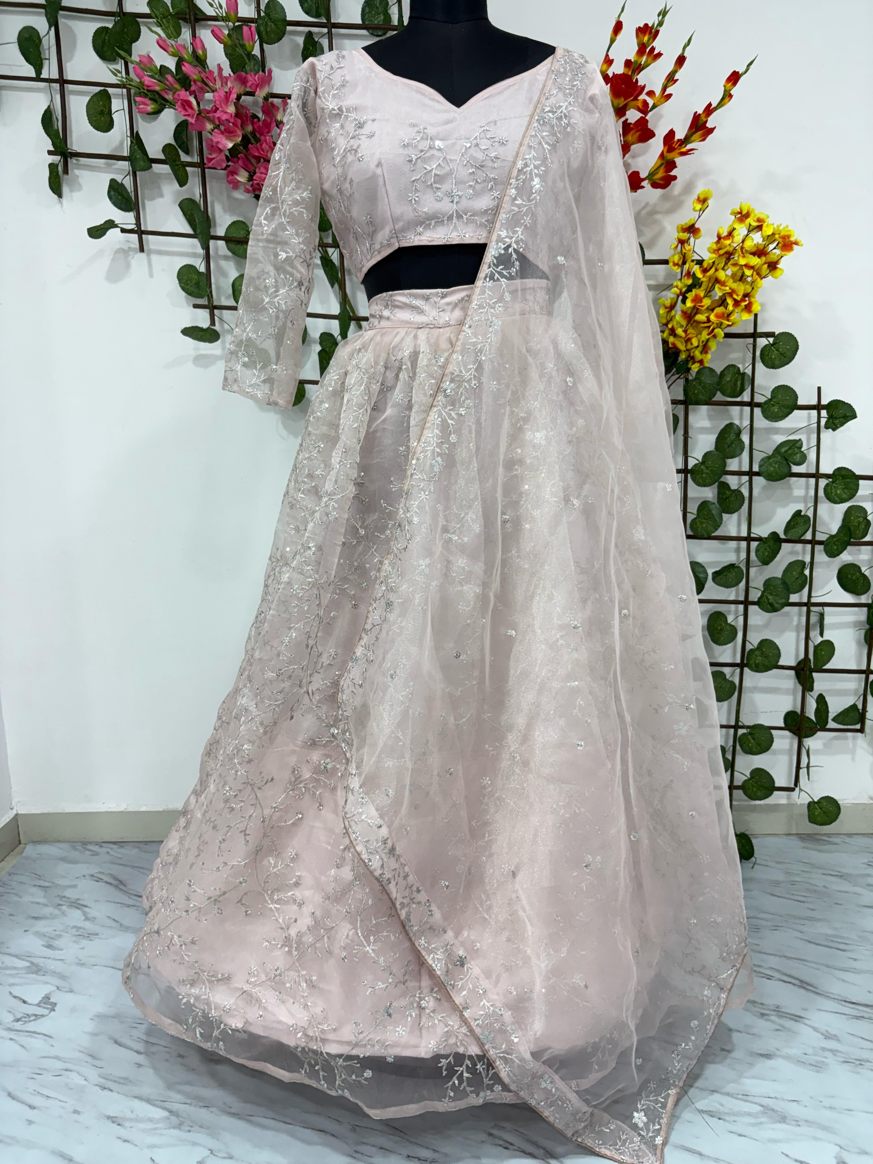 Designer Party Wear Lehenga Choli With Beautiful Thread Embroidery