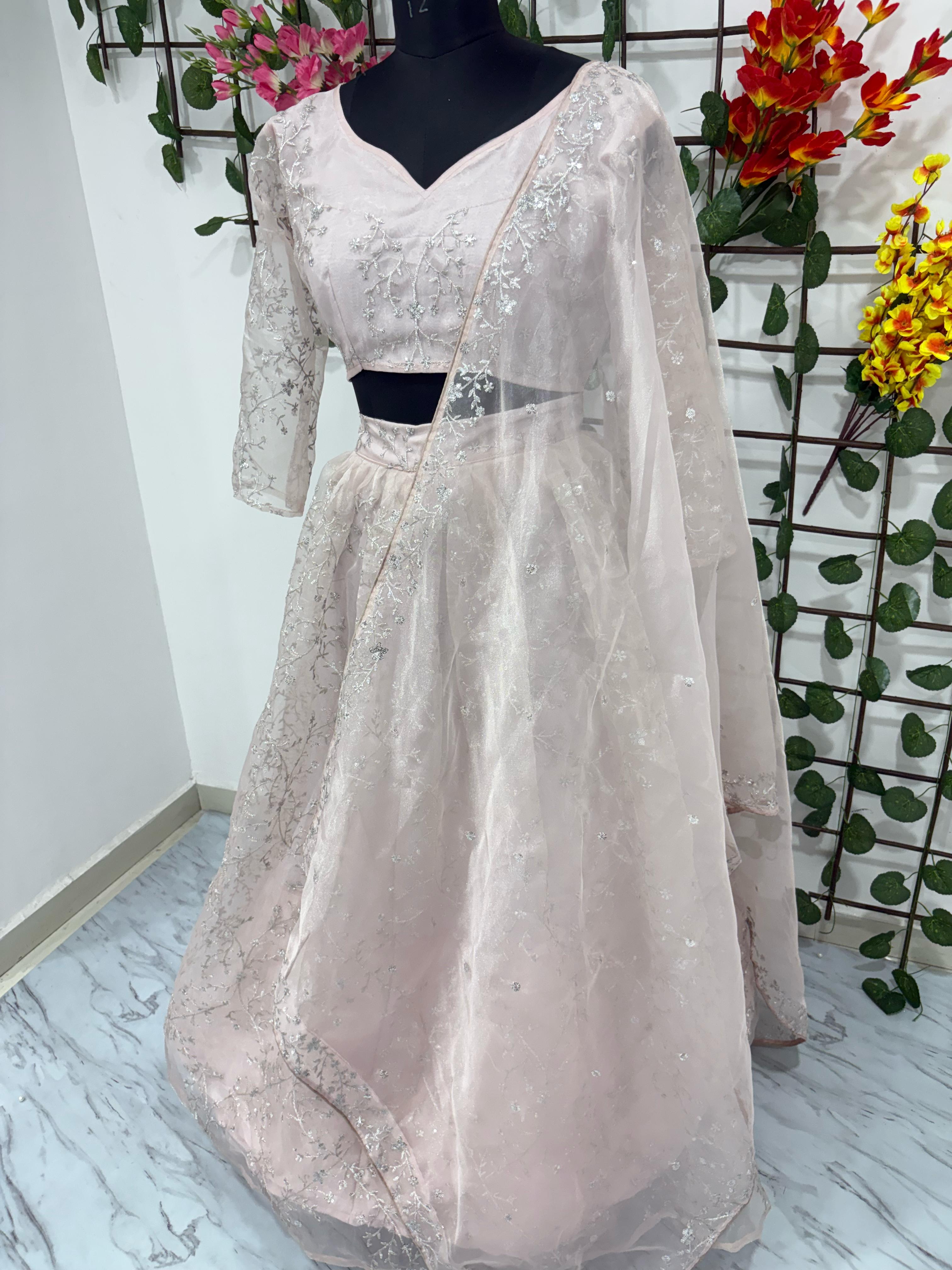 Designer Party Wear Lehenga Choli With Beautiful Thread Embroidery