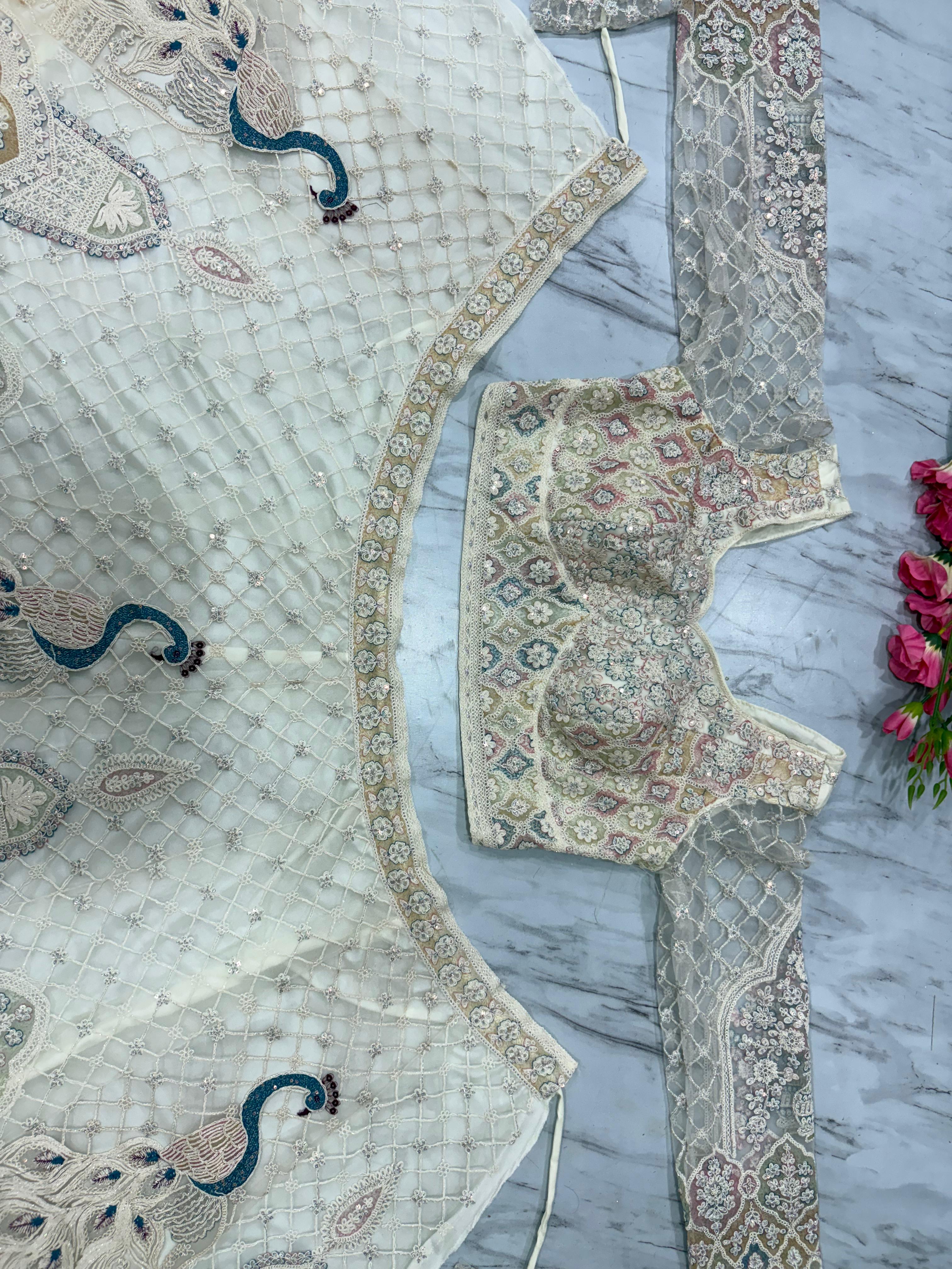 Designer Lehenga Choli With Beautiful Multi Thread Embroidery