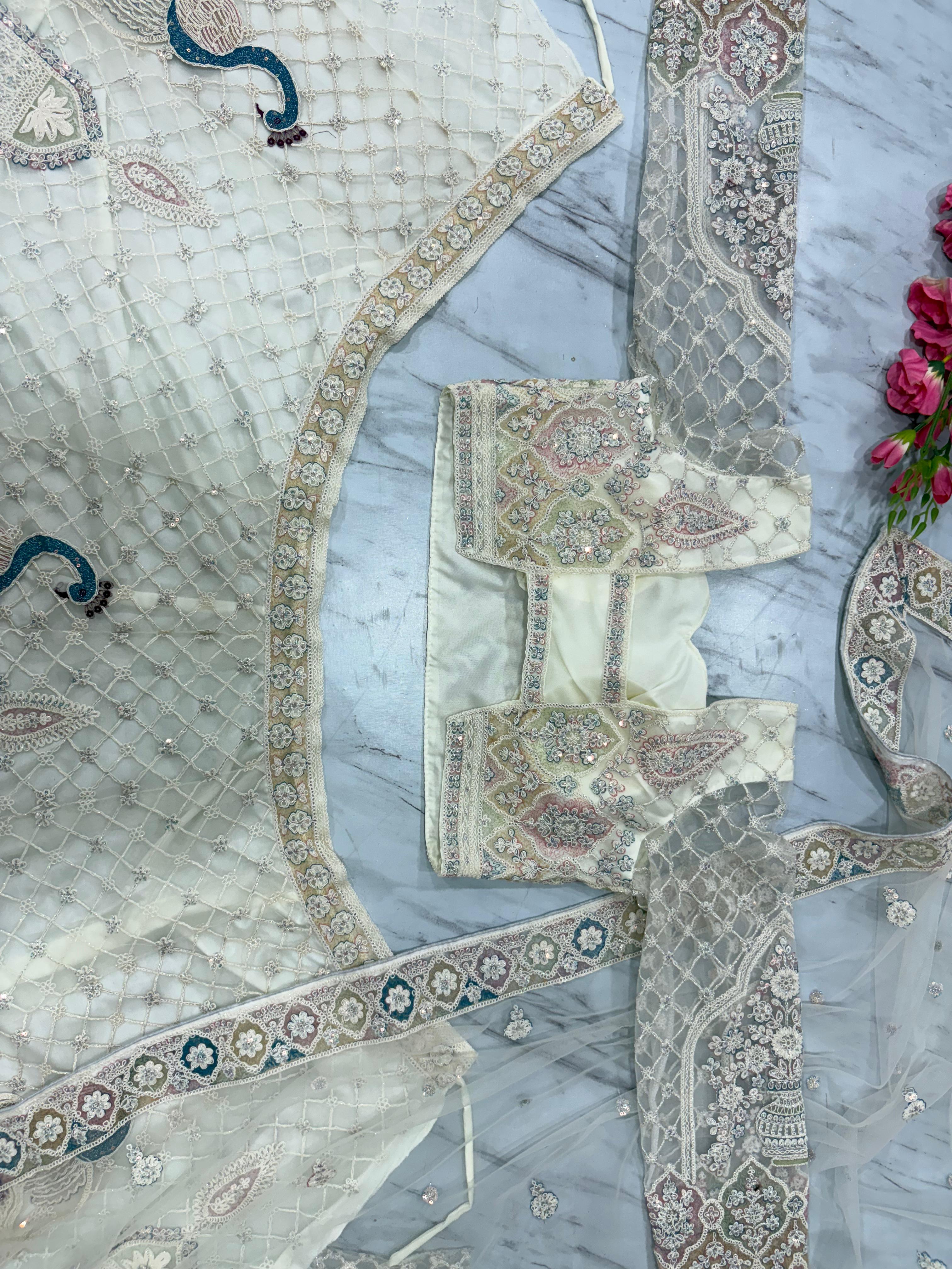 Designer Lehenga Choli With Beautiful Multi Thread Embroidery