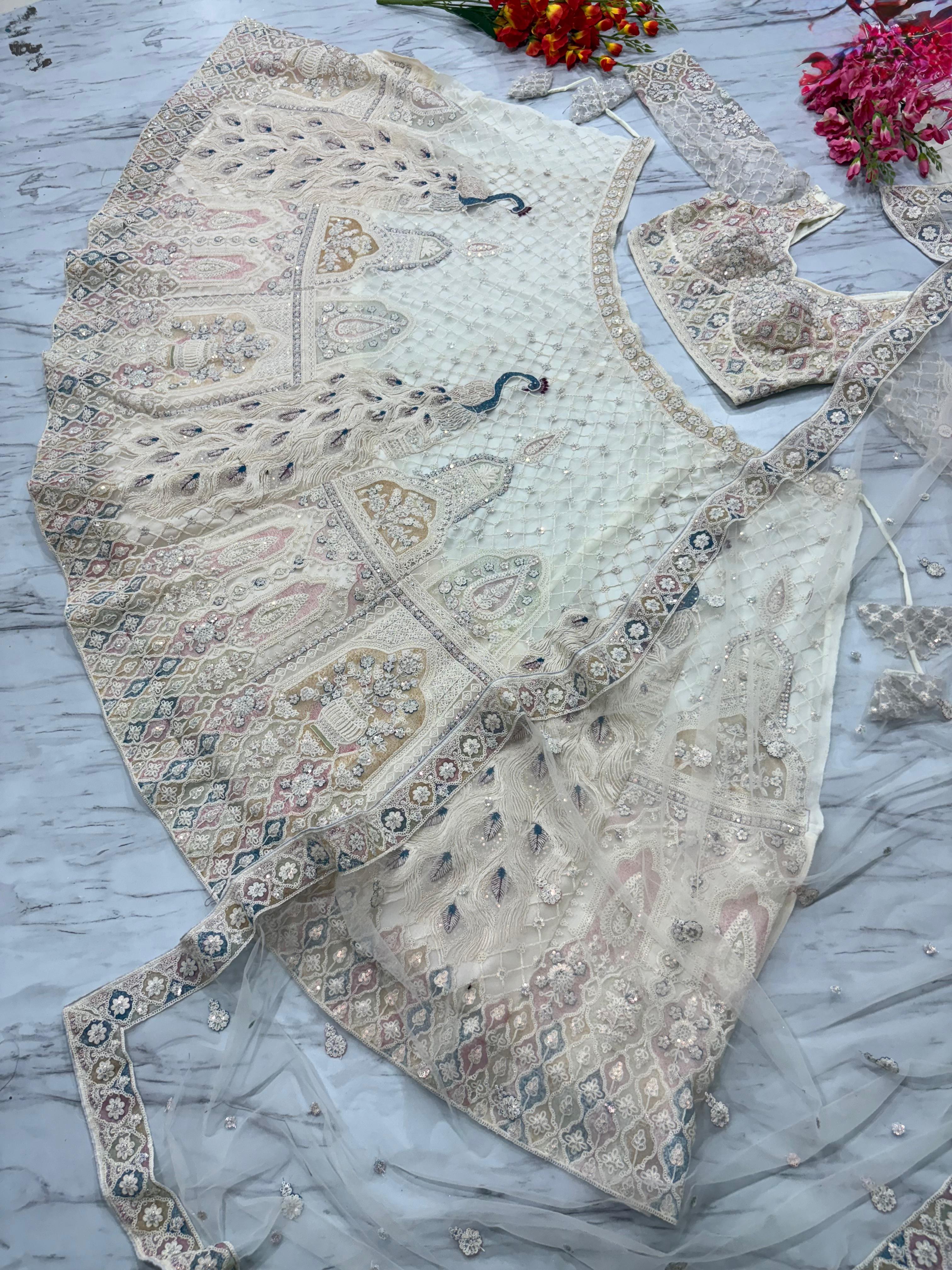 Designer Lehenga Choli With Beautiful Multi Thread Embroidery